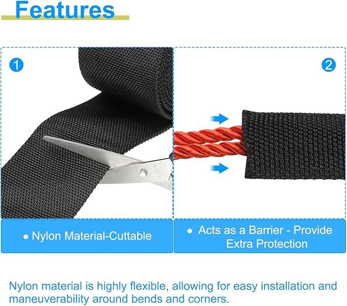 PATIKIL 1.7" Dia 3.3FT Nylon Protective Hose Sleeve, Cable Cover Sheath Protection for Welding Tig Torch Hydraulic Hose, Black