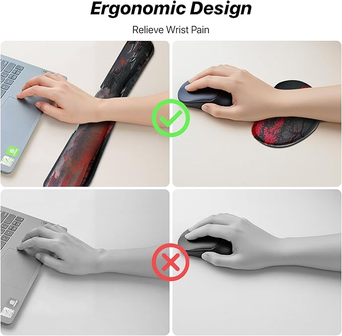 FreeNook 3-in-1 Large Gaming Mouse Pad, Anime Mouse Pad & Keyboard Wrist Rest Support, Japanese Desk Mat Set for Home Office Study Game, 31.5 X 11.8 Inch