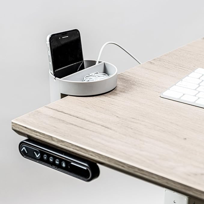 deflecto Standing Desk Small Desk Organizer, Two Sections, 3.85 x 3.85 x 3.54, Gray