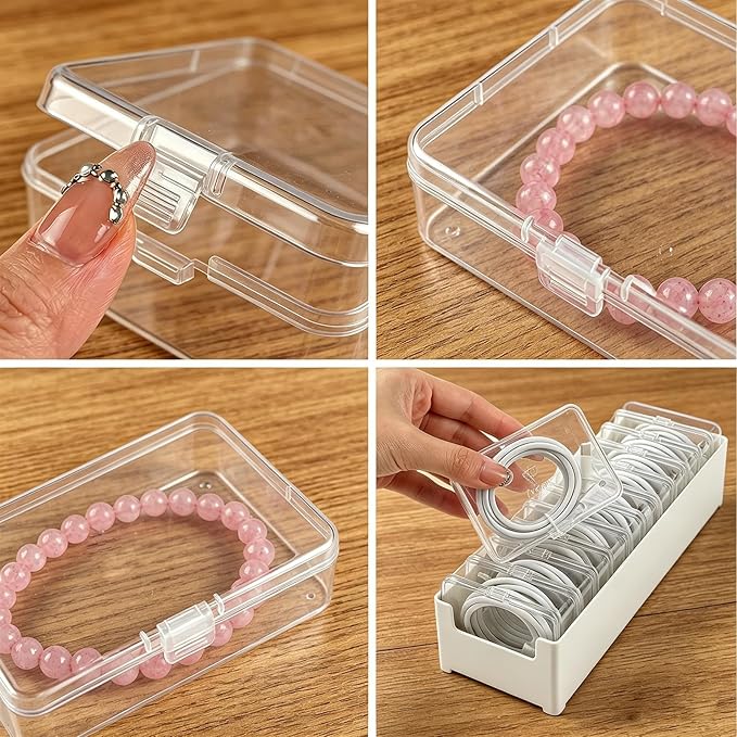 Clear Cable Organizer Storage Box, 2 Pcs 11 Box Desktop Cable Management with Switch, Power Cord Organizer for Office,Home,Desk Accessories Storage Stationery Supplies and Accessories