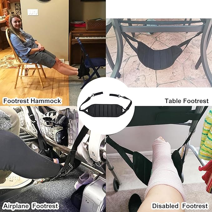Wheelchair Footrest Hammock, Adjustable Hanging Foot Sling for Foot Rest Replacement, Wheelchair Accessories Leg Rest Support Strap