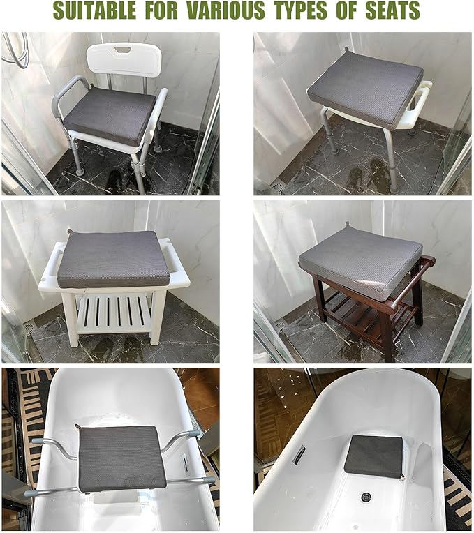 Gwremzlox,Shower Seat Cushion, Soft Chair Pad for Elderly Bathing,Easy to Clean & Quick Dry,Using 4D air Fiber Material,Suitable for Shower Seats, Bathtub Baths, Poolside Rest, Dressing Room Seats