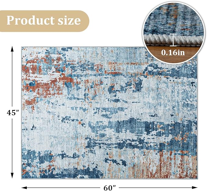 Office Chair Mat for Hardwood Floor, 60"x45" Easy Glide Computer Chair Mat Protector for Rolling Chair Under Desk Rug Nonslip Backing, Machine Wash