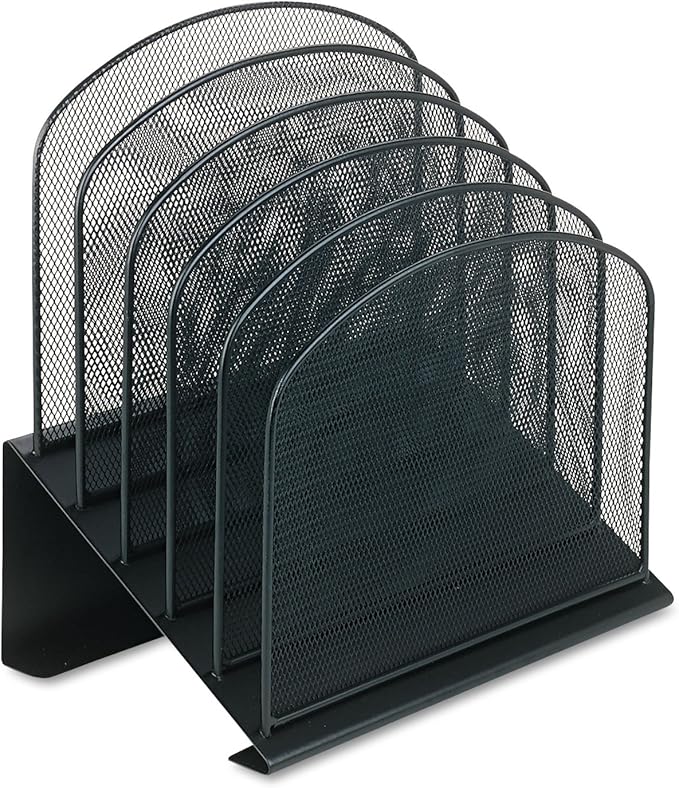 Safco 3257Bl Mesh Desk Organizer Five-Tiered Sections Steel 11 1/4 X 7 1/8 X 11 5/8 Black