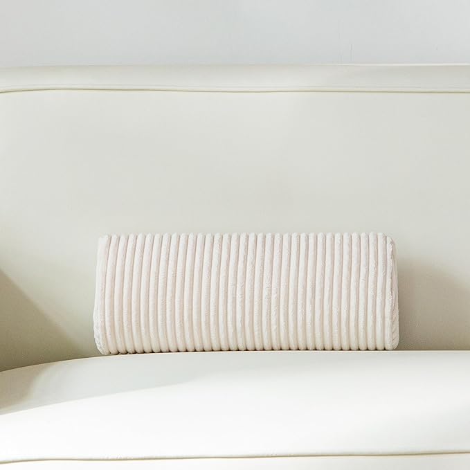 Lumbar Roll Lumbar Support Pillow for Office Chairs, Cars, and Gaming Chairs, Back Cushion with Washable Cover & Adjustable Strap to Relieve Back Pain and Improve Posture, 10.5"x5.5"x5", Beige