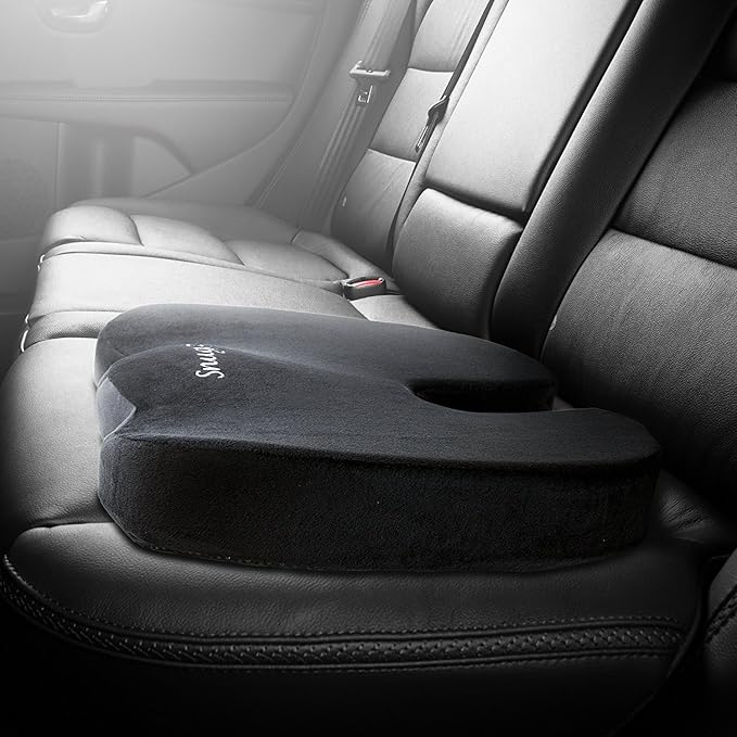 Upgraded Memory Foam Seat Cushion, for Sciatica, Back, Hip, and Tailbone Pain Relief, Firm Comfortable, Support for Office Chair, Wheelchair,Car. Nonslip Orthopedic Memory Foam Coccyx Cushion