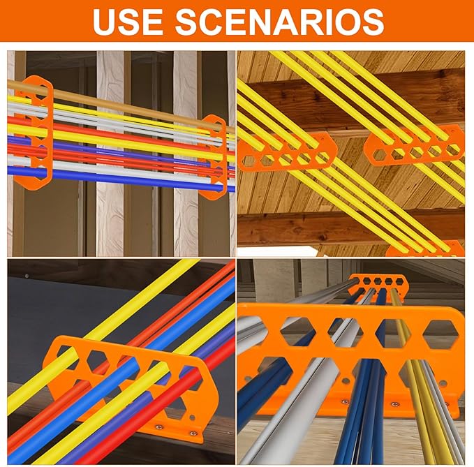 40 Pcs Cable Chase Wire Bracket Cable Support Wire Bracket Holder Electrical Tools for Electrical Cord Organized Management, 1" with 9-Hole Design