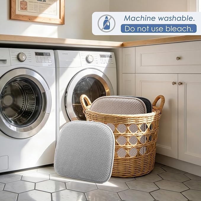 SWEMSTAR Chair Cushions - 15"*17" Kitchen Dining Chair Pads Foam Seat Cushion for Chairs Barstool Cushions Non Slip Seat Pad