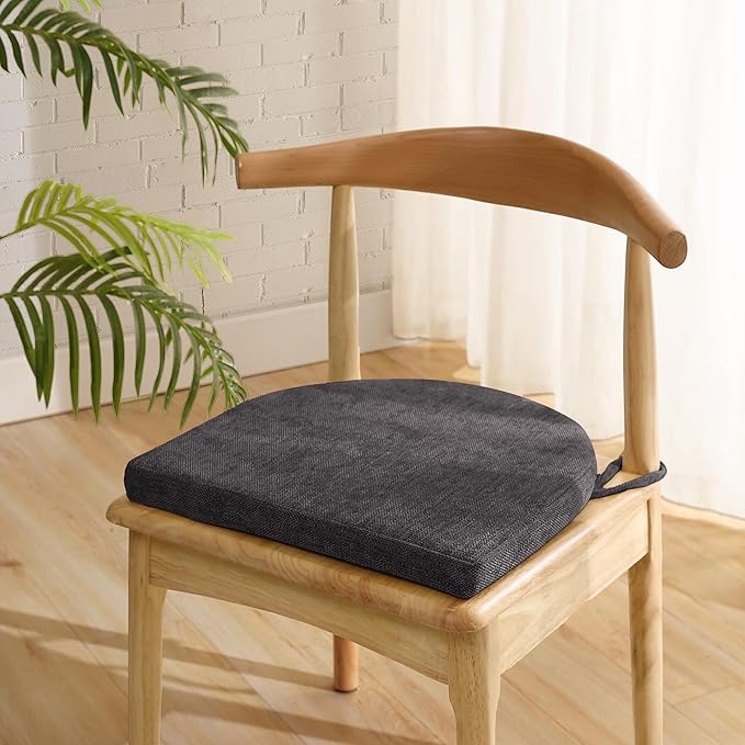 Chair Cushions: Premium High-Density Memory Foam Seat Cushion for Office, Home, & Car - Ergonomic Design for Comfortable Sitting, Relieves Pain & Tailbone Pressure with Non-Slip Bottom, 4 Pack, Black