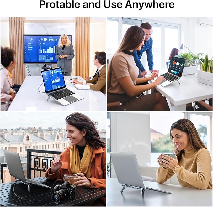 USB C Laptop Docking Station Stand, USB C Hub 7 in 1 Multiport Adapter with 4K HDMI, Gigabit Ethernet, USB A 3.0, PD 100W Charge, Universal Docking Stations for MacBook Pro/Air/Dell/HP/Surface/Lenovo