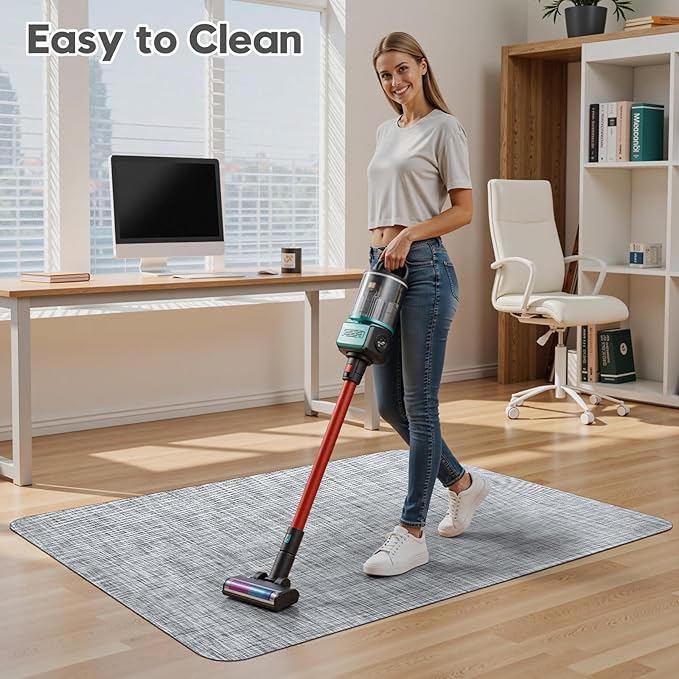 Sycoodeal Office Chair Mat for Hardwood & Tile Floor,Computer Gaming Chair Mat for Rolling Chairs Non-Curve, Anti-Slip, Heavy Duty Floor Protector for Home Office,Grey (40" x 55")