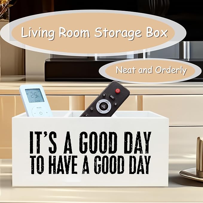 Inspirational Pen Pencil Holder for School Home Kitchen Office Desk, Motivational Decor, It's A Good Day to Have A Good Day Wooden Sign Organizer for Home Office Desk Accessories