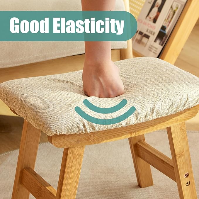 viewcare Foot Stool, Foot Stool Small, Ottoman Foot Rest, Wood Stool for Living Room, Bedroom, and Kitchen
