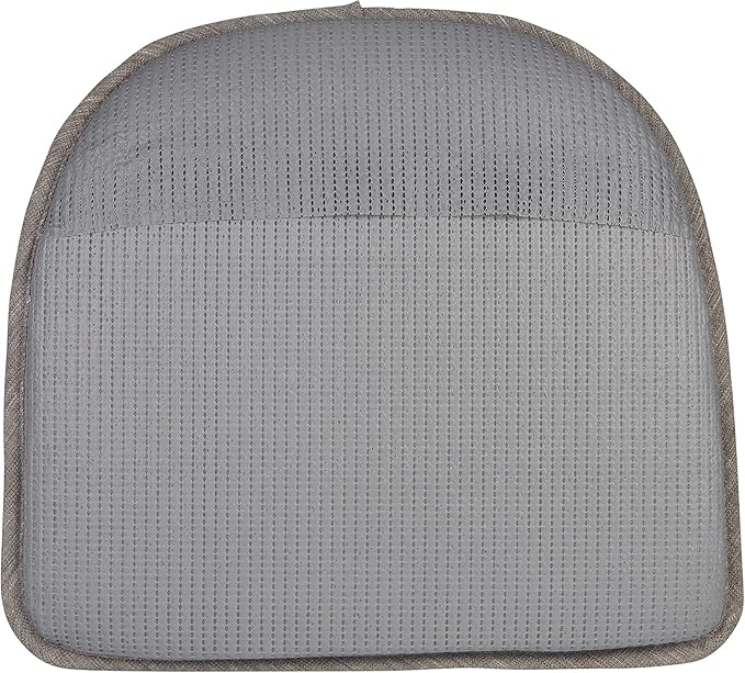 Klear Vu Raindrop The Gripper Non Slip Chair Cushions, Soft & Comfortable Seat Pad, Sitting Pillow for Kitchen, Dining or Office, 2 Count (Pack of 1), Steel Gray