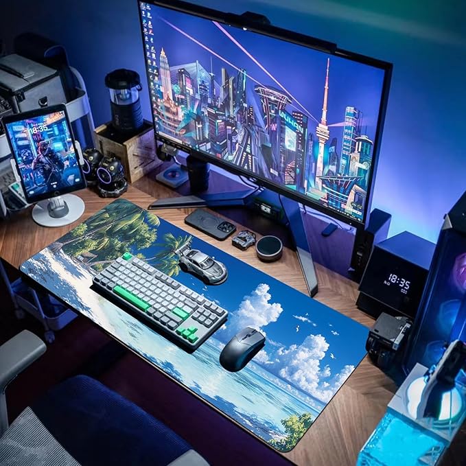 Desk Mat Mouse Pad Gaming Desk Pad XL Large Mouse Mat Office Decor Accessories (Beach)
