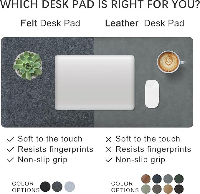 Felt Desk Mat,Large Mouse Pad Desk Mat for Office & Home,Non-Slip Desk Blotter,Felt Desktop Mat for Laptop,Computer,Writing 27.6"x11.8" Dark Gray