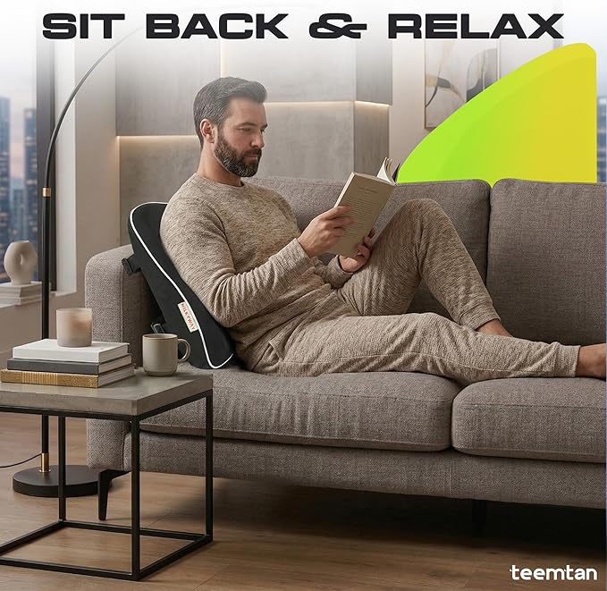 Milkyway Back Support for Office Chair, Memory Foam Lumbar Support Pillow with Cooling Breathable Cover, Adjustable Strap and Extra Extension Strap, for Car Seat, Home, Gaming, Black