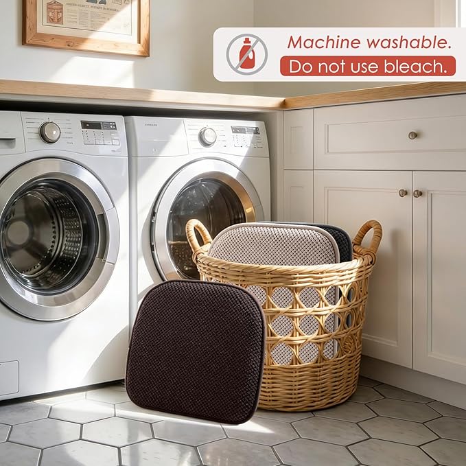 SWEMSTAR Chair Cushions - 15"*17" Kitchen Dining Chair Pads Foam Seat Cushion for Chairs Barstool Cushions Non Slip Seat Pad