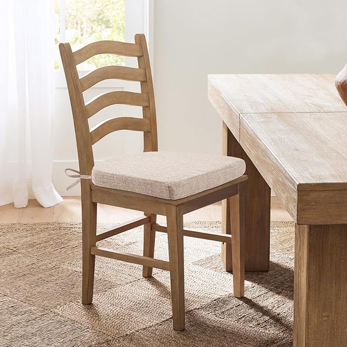 Chair Cushions for Dining Chairs, Non Slip Chair Pads with Ties and Washable Covers, Memory Foam Kitchen Chair Cushions Set of 4, 16"X16"X2.5", Oatmeal Beige