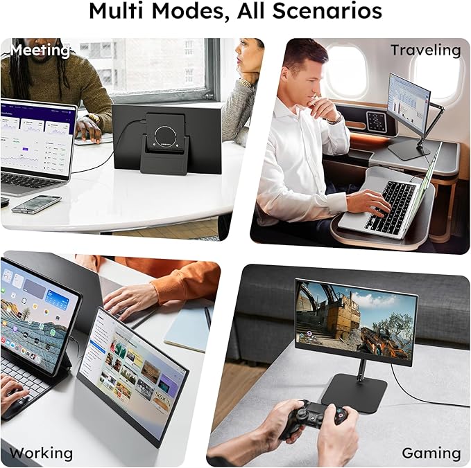Dopesplay Portable Monitor, 15.6" FHD 1080P IPS Travel Monitor for Laptop, Foldable Magnetic Stand & Carry Case Included, USB-C Screen Extender for Laptop Mac PC Phone Xbox PS4/5 Switch