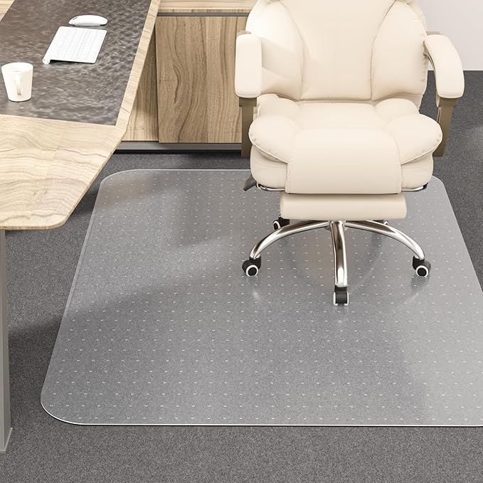 Office Chair Mat for Carpet, 36" X 48" X 0.09" Desk Chair Mat for Carpet Floors, Clear and Thick Rolling Computer Chair Mats with Non-Slip Studded for Home and Office Low Pile Carpets