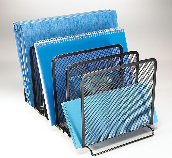 Rolodex File Sorter, Mesh, Stackable, Five Sorters, Black (8.25" x 14.375" x 7.75")