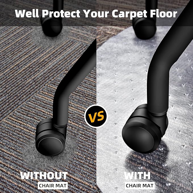 Office Chair Mat for Carpets, 2 Pack 36" × 36" Round Computer Chair Mat with Studs for Rolling Chair, Desk Floor Mat for Home and Office Carpet, Protects Floor Mats for Low Pile Carpeted Floors