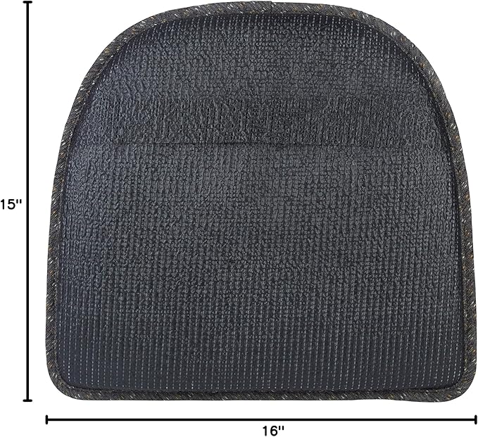 Klear Vu Raindrop The Gripper Non Slip Chair Cushions, Soft & Comfortable Seat Pad, Sitting Pillow for Kitchen, Dining or Office, 4 Count (Pack of 1), 04 Gray