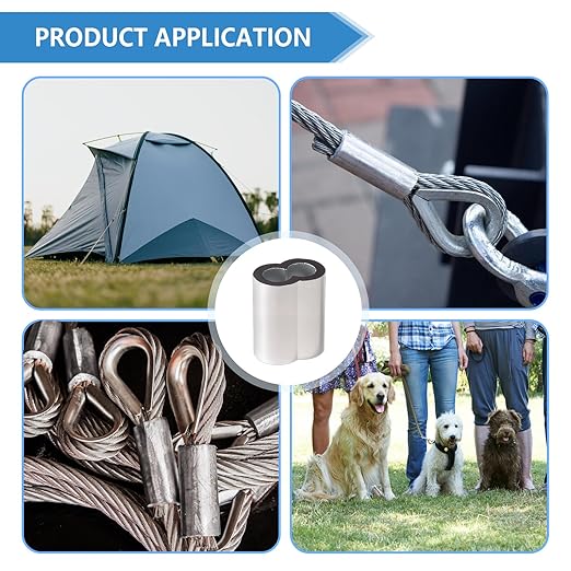 5/32 Inch Aluminum Crimping Loop Sleeve 5/32" 4MM Cable Ferrules Crimp Loops Sleeves for Wire Rope (Pack of 20Pcs)