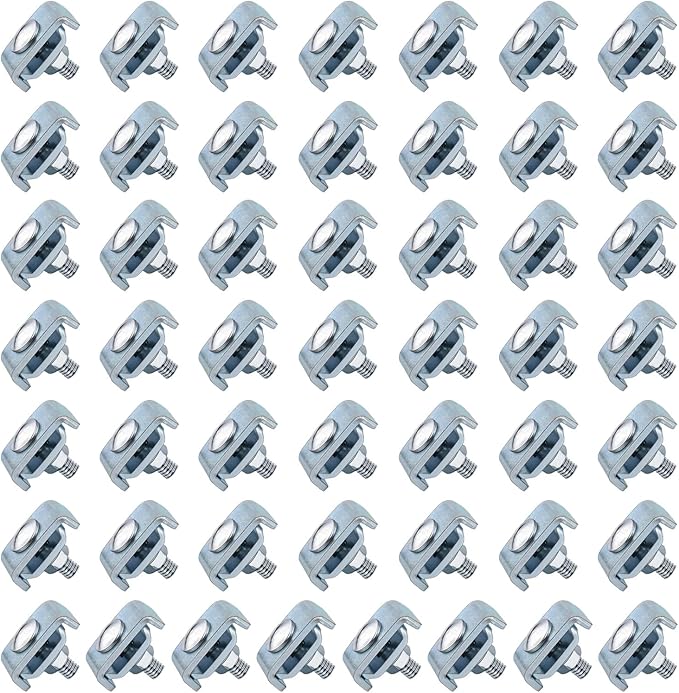 50 Pack Wire Mesh Cable Tray Coupler Kit, Steel Bracket Hardware Components for Cable Management, End-to-End Splice Connector Reinforced Joint Clamp Fit 4mm - 6mm Dia. Basket Cable