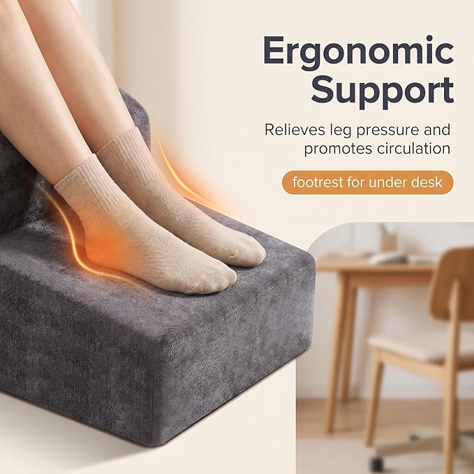 Foot Rest for Under Desk At Work.Ergonomic Foot Rest for Under Desk At Work,Rest for Under Desk Office & Home,Footstool Leg Elevation