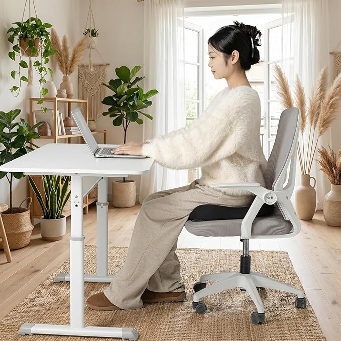 SheRest Seat Cushion, Ergonomic Memory Foam Cooling Cushion, Pressure Relief Suitable for Long Sitting Hours on Office Chairs, Desks, Cars and Airplane Seats, Black