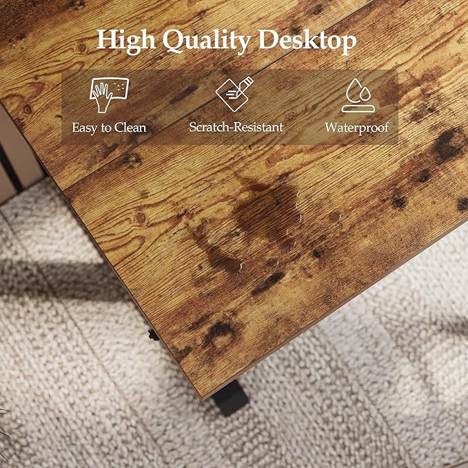 Klicelor 40 Inch Electric Standing Desk, Height Adjustable Office Desk, Sit Stand Up Computer Desk with Memory Preset, Two-Piece Desktop, Rustic Brown