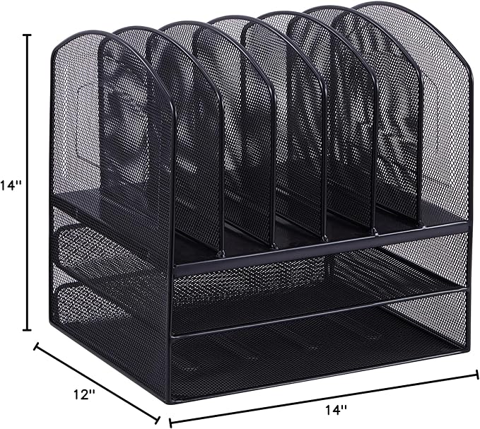 Lorell LLR37523 Horizontal Vertical Mesh Desk Organizer