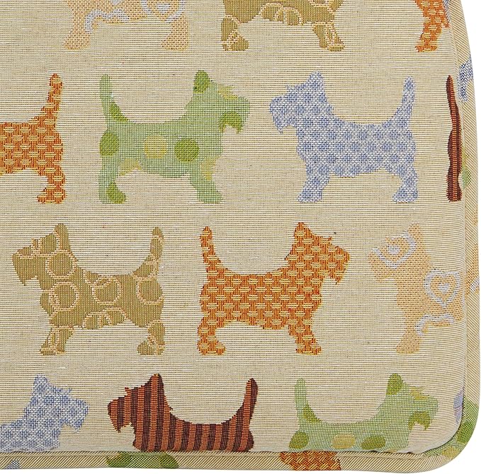 Klear Vu Raindrop The Gripper Non Slip Chair Cushions, Soft & Comfortable Seat Pad, Sitting Pillow for Kitchen, Dining or Office, 2 Count (Pack of 1), Scottie Dogs