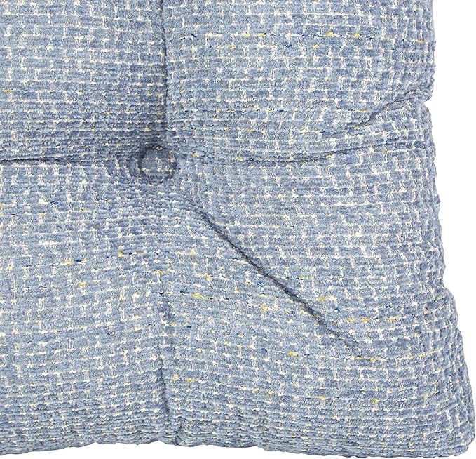 Klear Vu Gripper Overstuffed Universal Non-Slip Dining Chair Cushions for Kitchen Decor or Office Use, U-Shaped Skid-Proof Seat Pad, 15x15 Inches, 4 Count (Pack of 1), Waffle Delft Blue
