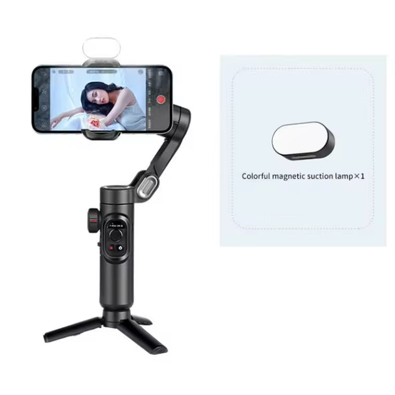 3-Axis Handheld Gimbal Stabilizer for Smartphone with Fill Light for Iphone Android Face Tracking Vlog Smart XE