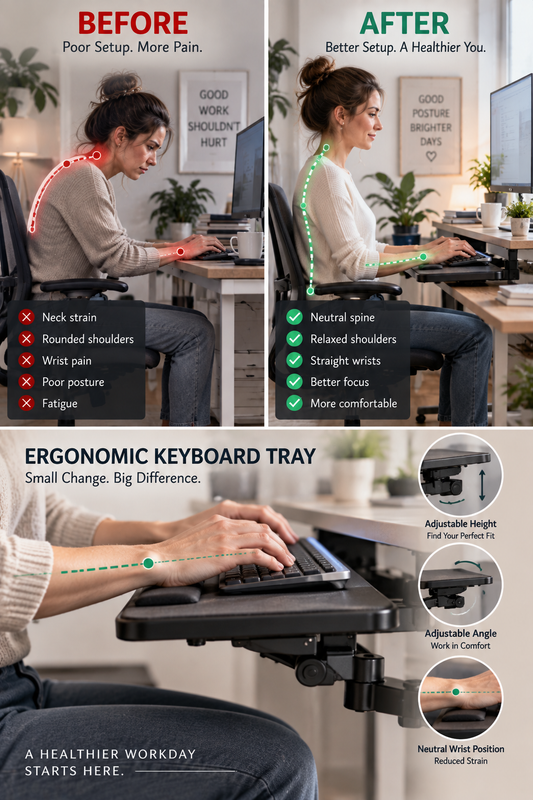 Keyboard Tray Revolution: How Proper Keyboard Setup Eliminated My Wrist Pain (And Improved Typing Speed)"