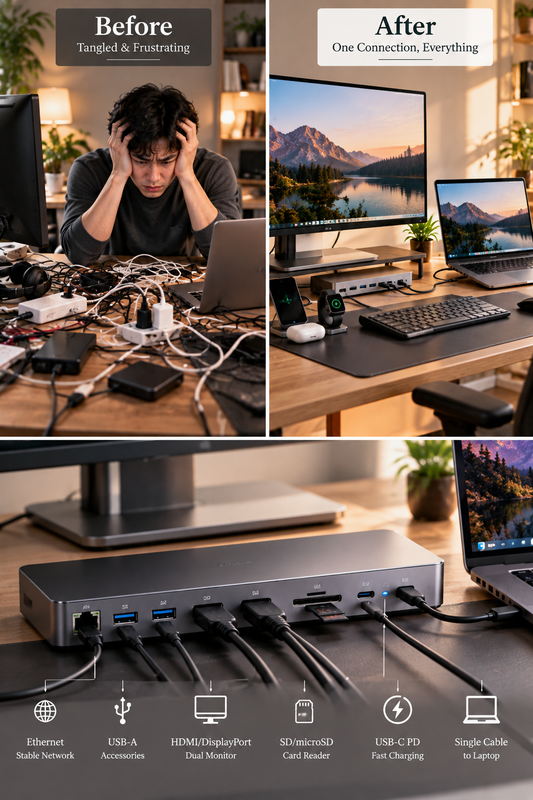 From Cable Spaghetti to Docking Station Bliss: How One Simple Device Eliminated Daily Connection Frustration