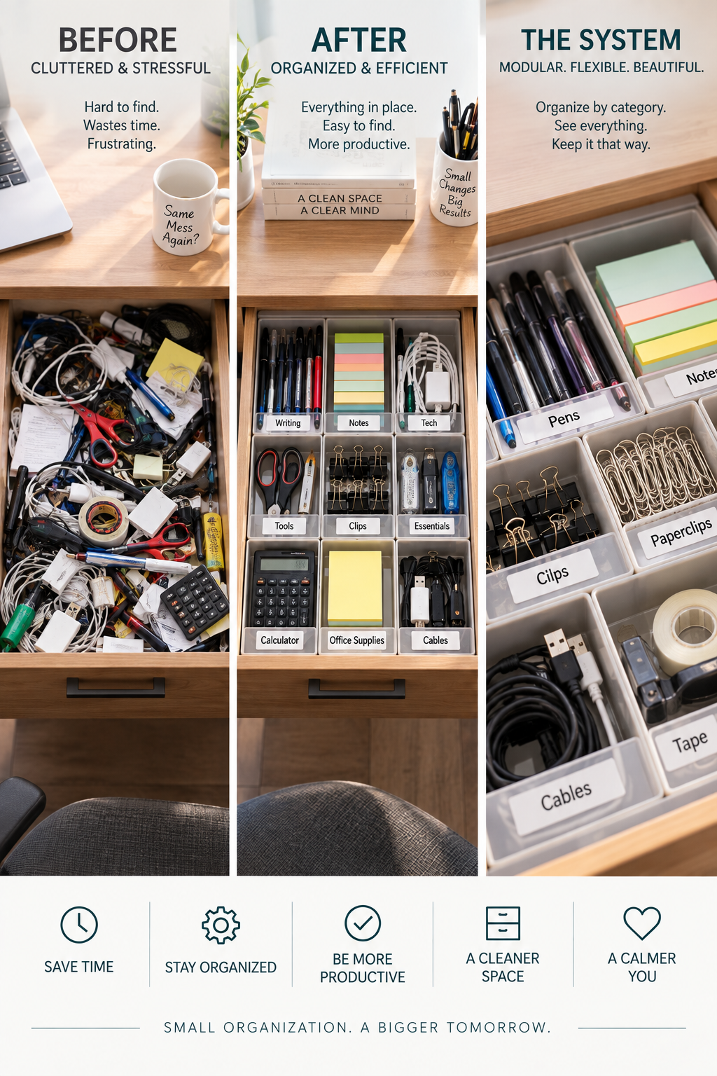 Desk Drawer Disaster: How Drawer Organizers Transformed My 'Black Hole' Into an Efficient System