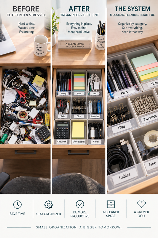 Desk Drawer Disaster: How Drawer Organizers Transformed My 'Black Hole' Into an Efficient System
