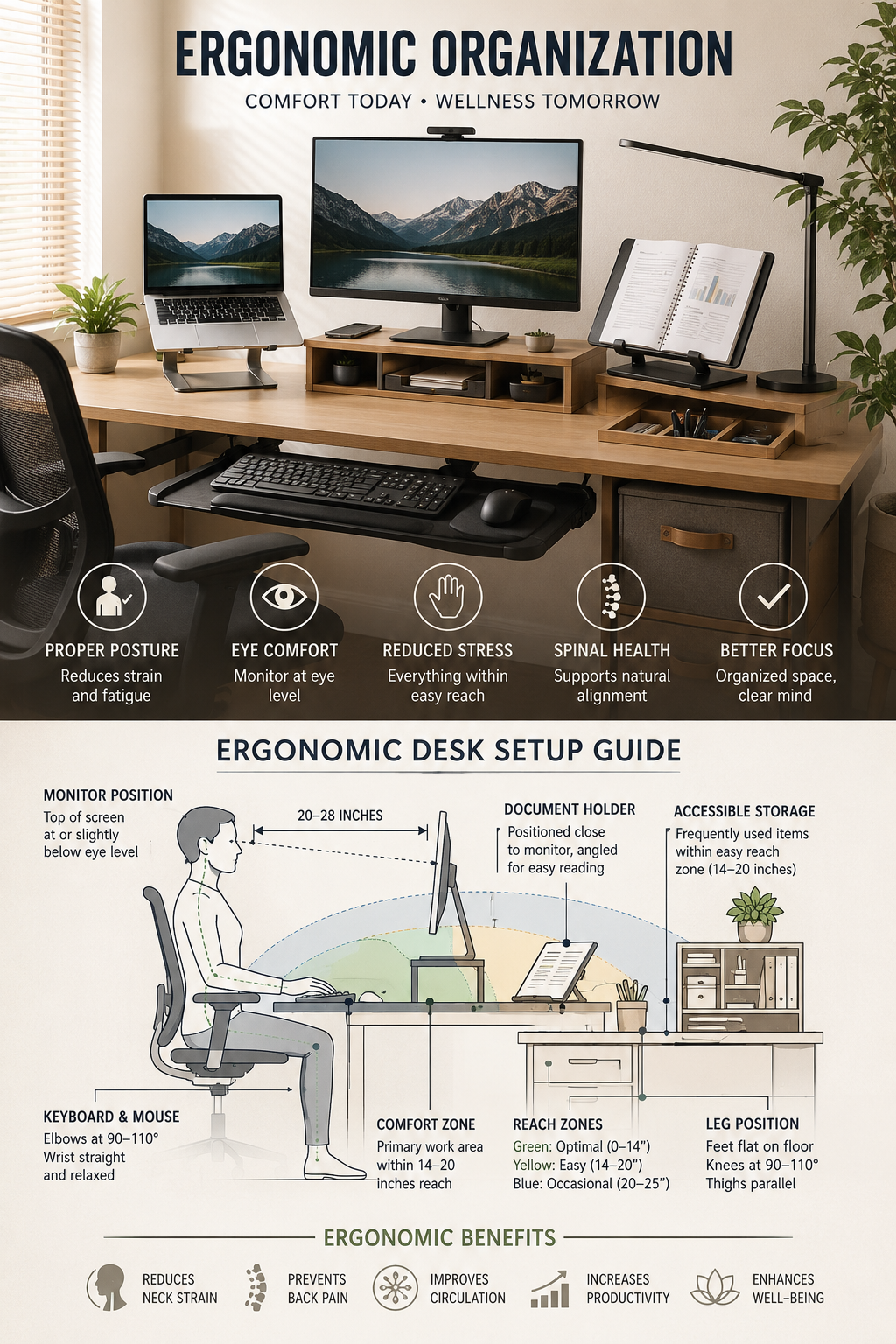 Ergonomic Desk Organization: Comfort Meets Functionality