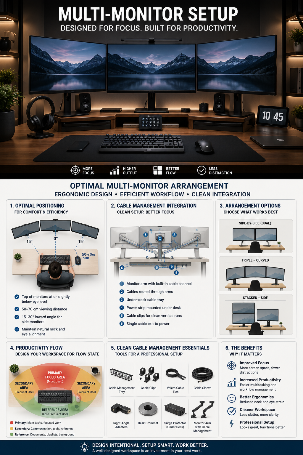 Multi-Monitor Setup Organization: Professional Workspace Design