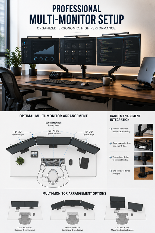 Multi-Monitor Setup Organization: Professional Workspace Design