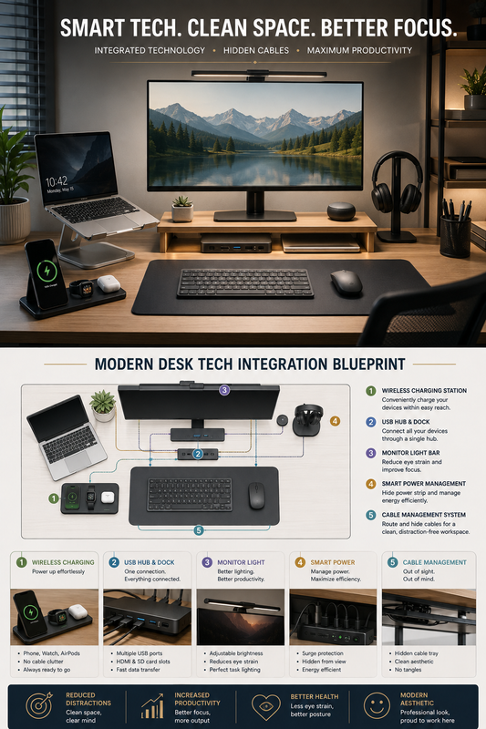 Workspace Technology Integration: Modern Desk Organization