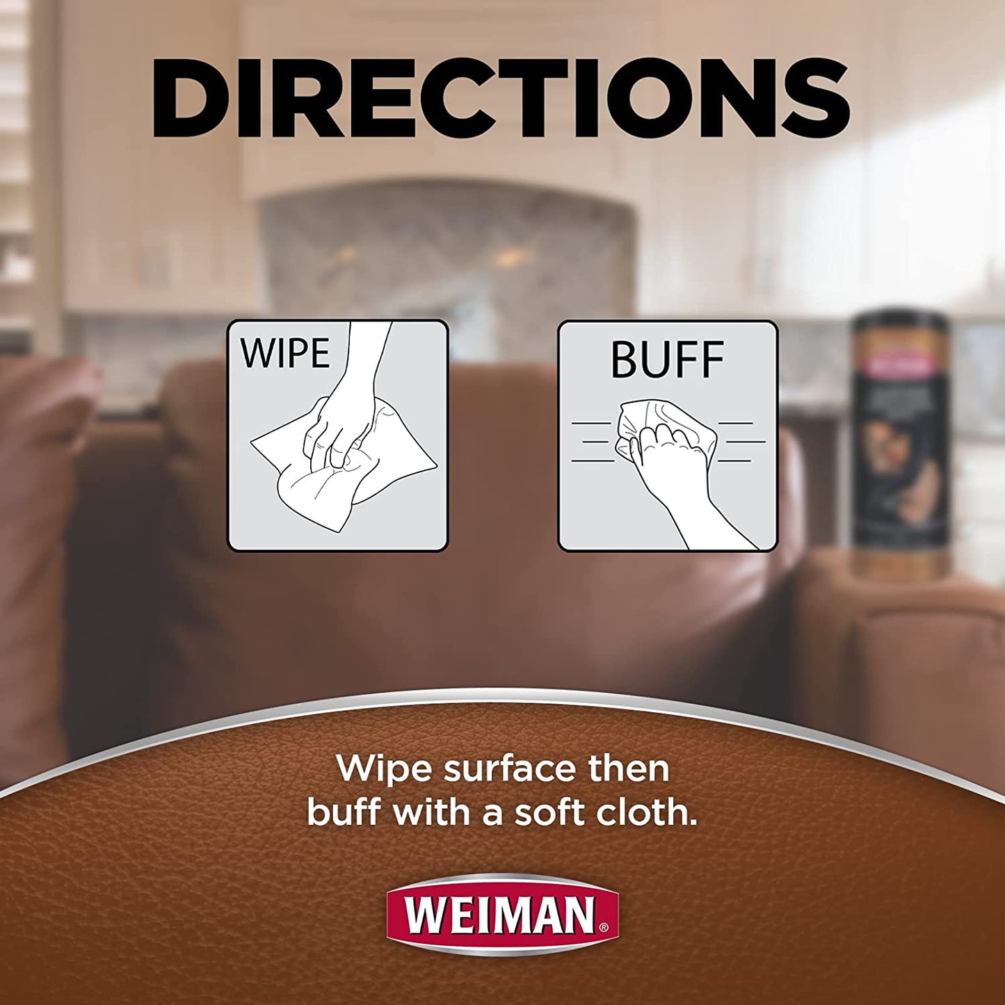 Leather Cleaner, Conditioner & Protector, 2 Pack Wipe with Cloth | UV Protection from Cracking & Fading, All Finished Leather Surfaces, Auto, Sofas, Shoe, Bag & Jacket