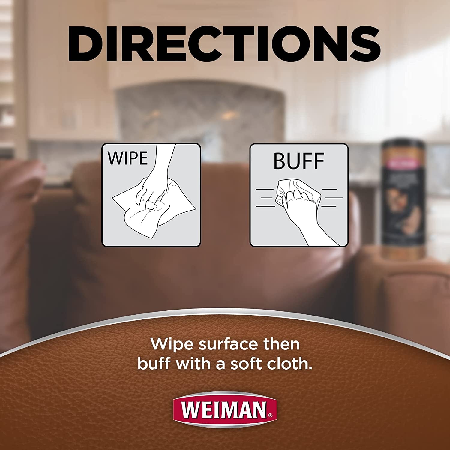 Leather Cleaner, Conditioner & Protector, 2 Pack Wipe with Cloth | UV Protection from Cracking & Fading, All Finished Leather Surfaces, Auto, Sofas, Shoe, Bag & Jacket