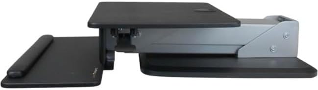 StarTech.com Height Adjustable Standing Desk Converter - Sit Stand Desk with One-Finger Adjustment - Ergonomic Desk (ARMSTS),Black & Silver