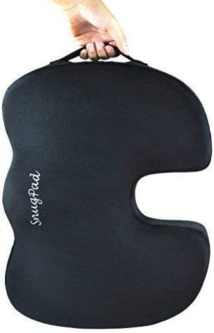 Memory Foam Seat Cushion,Non-Slip Orthopedic Memory Foam Coccyx Cushion Designed for Sciatica & Back,Hip and Tailbone Pain Relief,Fits Office Chair,Wheelchair,Car Seat Cushion.Black-2 Pack