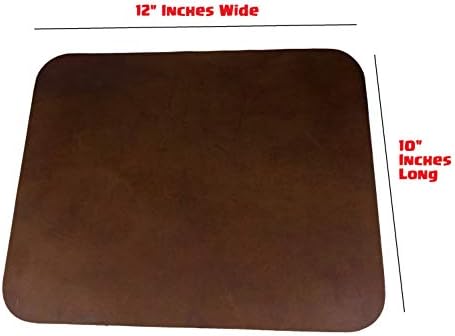 Leather Mouse Pad Work Mat Rustic Brown Top Grain 12 x 10 inches USA Made